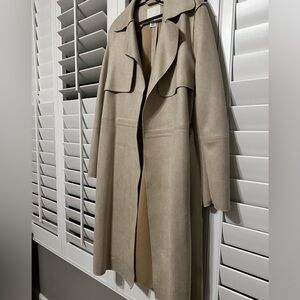 H&M Light Tan (more beige) Women's Coat with Tie Belt